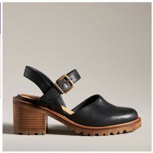 Seychelles Lock And Key Heel Mary Jane Black Buckle Closure Women's 7.5 Leather